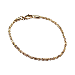 دستبند ژوپینگ زنانه مدل طنابی پیچی رنگ طلایی