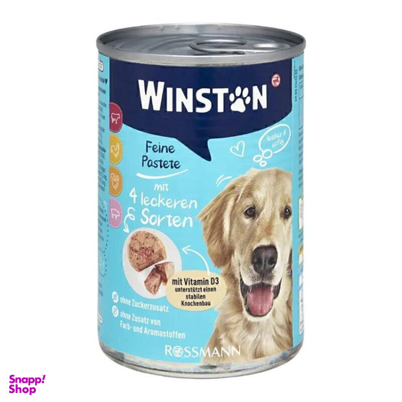 کنسرو غذای سگ وینستون  طعم گوشت شکاری Winston Game وزن 400 گرم