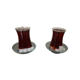شمع طرح چای و قند کد 0022 بسته ۲ عددی