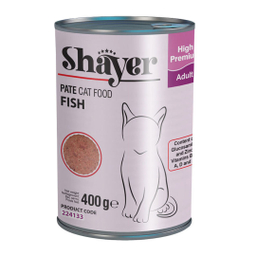 کنسرو غذای گربه شایر مدل ماهی Sh31212 وزن 400 گرم بسته 12 عددی