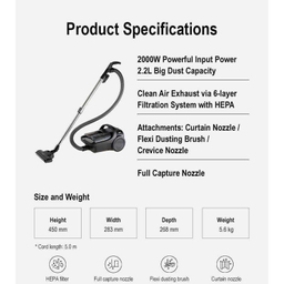 جاروبرقی 2000 وات پاناسونیک مدل MC-CL605