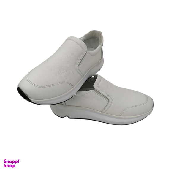 کفش طبی زنانه چرم ریباری مدل C22 رنگ سفید