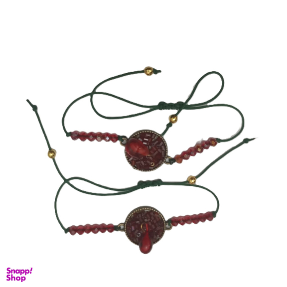 دستبند دخترانه طرح دانه انار یلدایی کد 31305 بسته 2 عددی