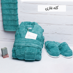 سرویس حوله پالتویی 3 تکه هیرو طرح سالوینو سایز 135 سانتی‌ متر