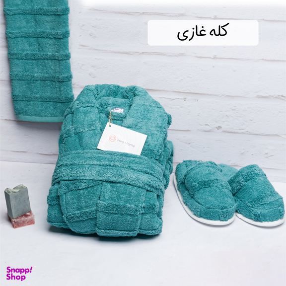 سرویس حوله پالتویی 3 تکه هیرو طرح سالوینو سایز 135 سانتی متر