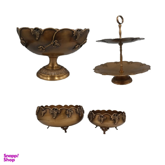 ظروف پذیرایی برنجی مدل Grape مجموعه 4 عددی