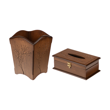 ست سطل و جای دستمال کاغذی هم آدیس کد 2pcs-khazan