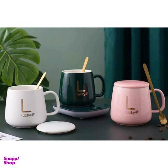 ماگ حرارتی لاکی مدل Temperature Cup به همراه صفحه گرم کن برقی