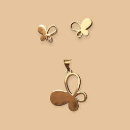 نیم ست طلا 18 عیار زنانه طرح پروانه کد 594158