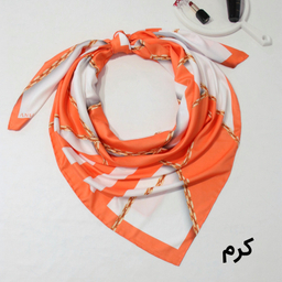 روسری زنانه آنالیا مدل ابریشم دست دوز طرح زنجیری کلاسیک کد ana-2821