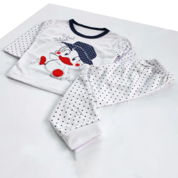 ست تیشرت آستین بلند و شلوار راحتی نوزادی مدل اردک کد 4117 رنگ سفید