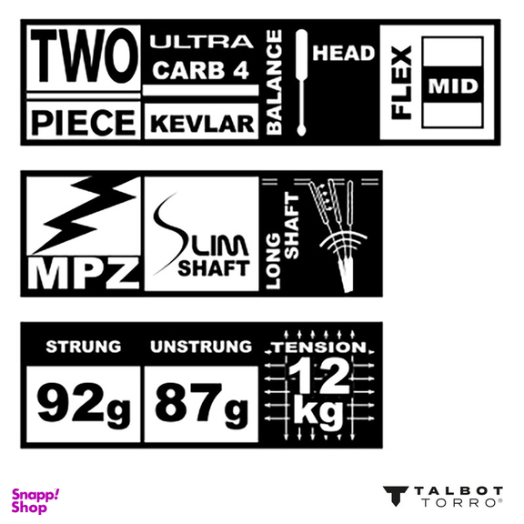 راکت بدمینتون تالبوت تورو مدل Isoforce 9051