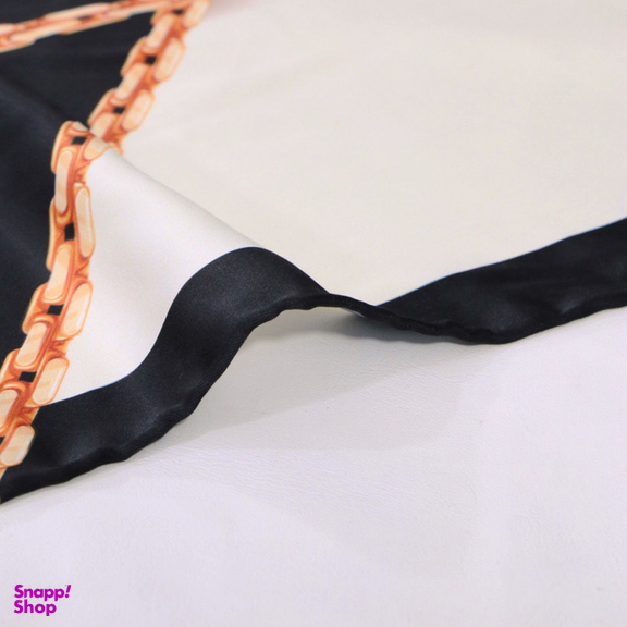 روسری زنانه آنالیا مدل ابریشم دست دوز طرح زنجیری کلاسیک کد ana-2821