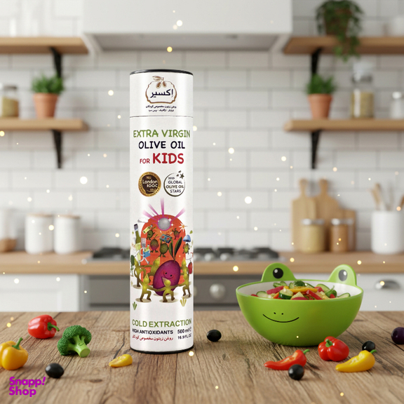 روغن زیتون فرابکر ویژه کودکان اکسیر حجم 500 میلی لیتر