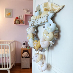 آویز تزیینی اتاق کودک طرح خرس نانان مدل Welcome کد W/Crm