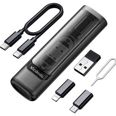 مجموعه کابل چند کاره Type-C، USB، میکرو و لایتنینگ مک دودو مدل WF-1720 Multifunctional Cable Storage Box