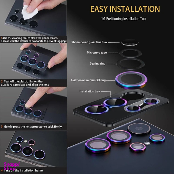 محافظ لنز دوربین اپیکوی مدل HD-ColorLens مناسب برای گوشی موبایل سامسونگ Galaxy S25 Ultra