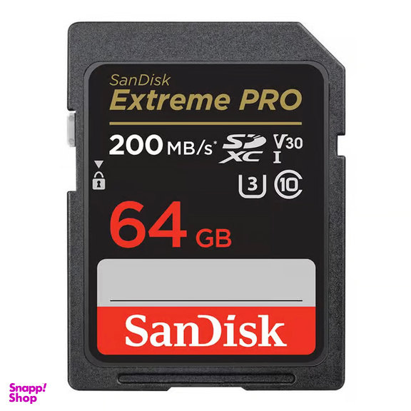 کارت حافظه SDXC سن دیسک مدل Extreme Pro V30 کلاس 10 استاندارد UHS-I U3 سرعت 200mbps ظرفیت 64 گیگابایت