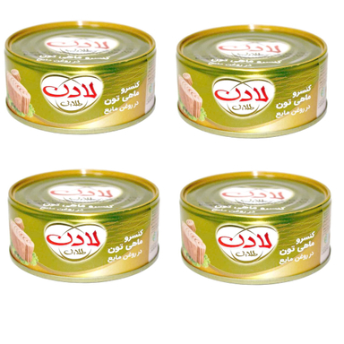 کنسرو ماهی تون در روغن لادن وزن 180 گرم بسته ۴ عددی