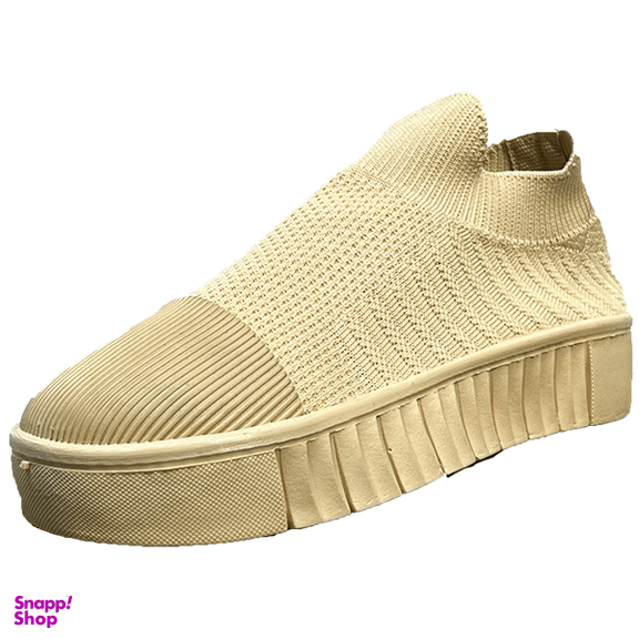 کفش زنانه مدل کشبافت کد 1111 رنگ نسکافه ای