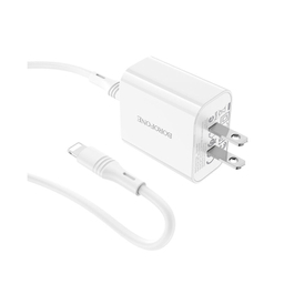 شارژر دیواری گوشی موبایل بروفون مدل BA57 به همراه کابل Type-C به Lightning