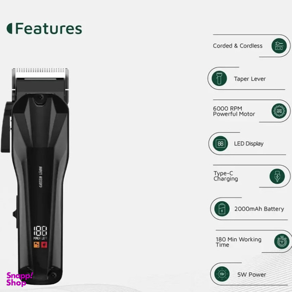 ماشین اصلاح موی سر و صورت شارژی گرین لاین مدل Clip-Pro Professional