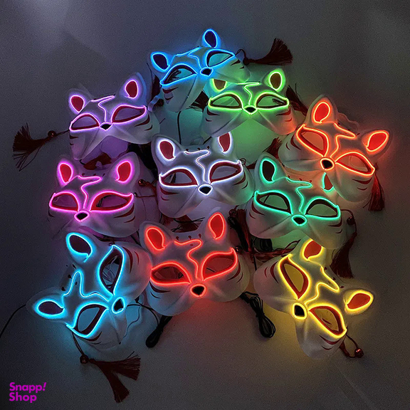 ماسک ایفای نقش مدل چراغ دار طرح روباه کد Neon1