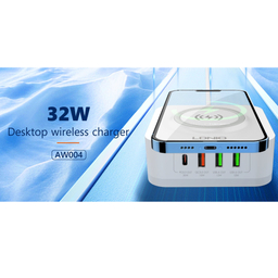 شارژر رومیزی بی سیم 32W الدینیو مدل AW004