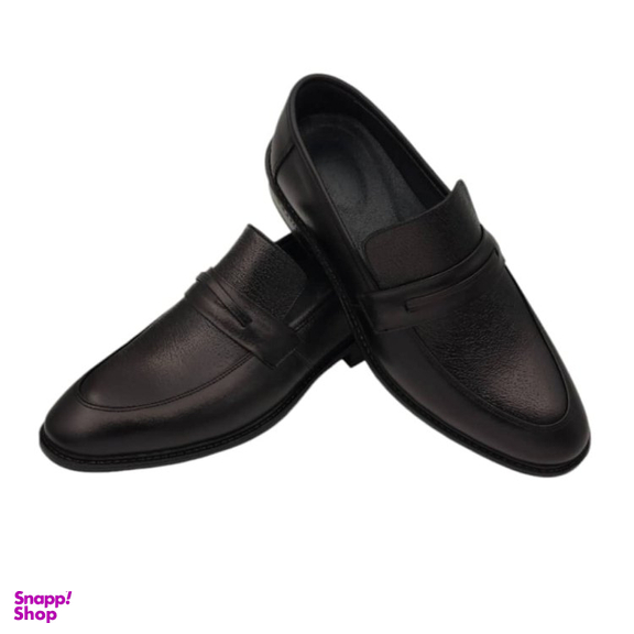 کفش رسمی مردانه چرم ریباری مدل E16 رنگ مشکی
