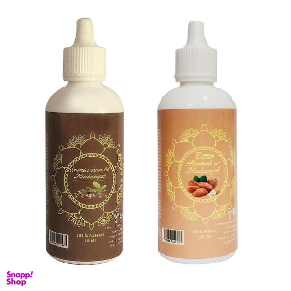 روغن تقویت کننده مو ، مژه و ابرو مرهم یاب مدل بادام تلخ و شاهدانه حجم 80 میلی لیتر مجموعه 2 عددی