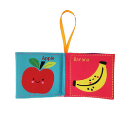 بازی آموزشی انتشارات ماه کوچولو مدل کتاب پارچه ای میوه های خوشمزه و صفحات خش خشی