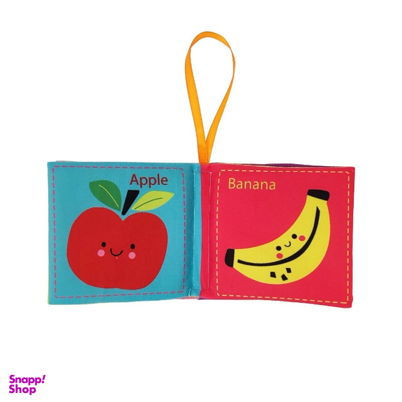 بازی آموزشی انتشارات ماه کوچولو مدل کتاب پارچه ای میوه های خوشمزه و صفحات خش خشی