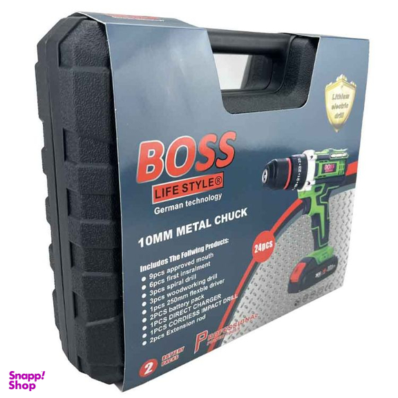 کیت پیچ گوشتی شارژی چکشی باس کد 36VF مجموعه 24 عددی