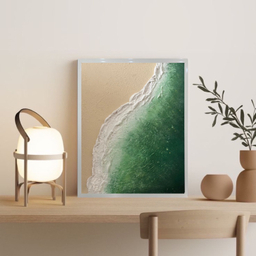 تابلو نقاشی طرح موج و ساحل مدل A39