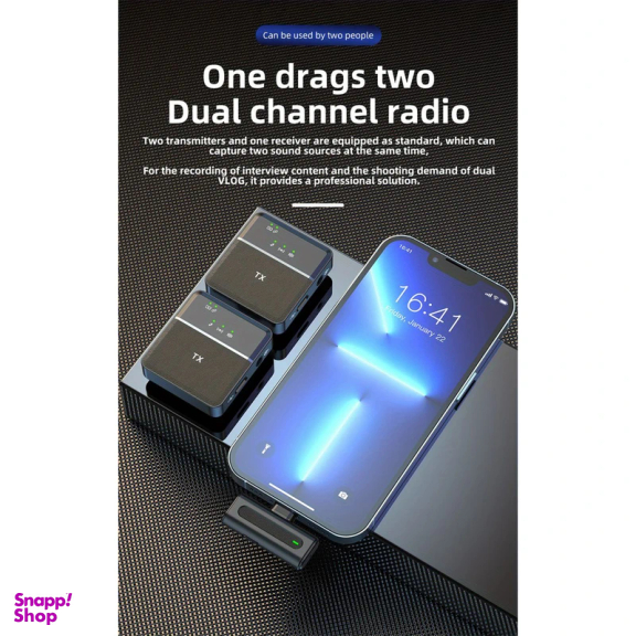 میکروفن یقه ای بی سیم مدل SX8 Dual Lightning