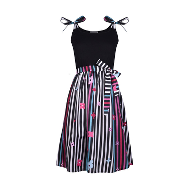 پیراهن یقه گرد زنانه افراتین مدل نازگل کد 9609 رنگ مشکی