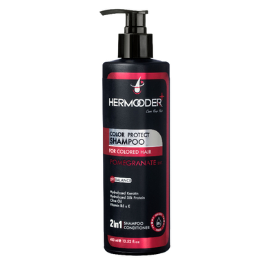 شامپو مو فری سولفات هرمودر مدل Pomegranate مناسب برای موهای رنگ شده حجم 400 میلی لیتر