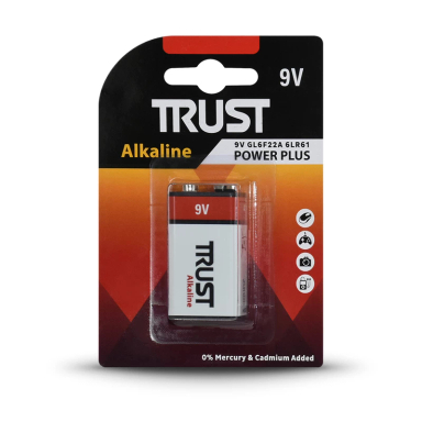 باتری کتابی تراست مدل Alkaline Power plus 9V