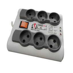 محافظ ولتاژ و چندراهی برق امگا مدل P6000 مجموعه 2 عددی