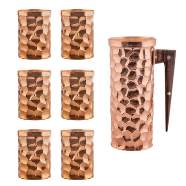 ست پارچ و لیوان مسی 7 پارچه کد ZH392