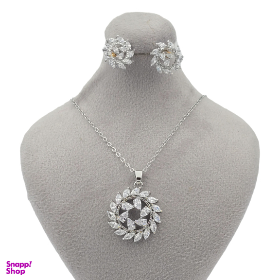 نیم ست زیور زنانه وای اس ایکس مدل کریستال سواروسکی طرح جواهر کد swar1568009