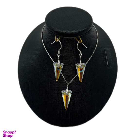 نیم ست نقره زنانه مدل برمودا طرح سواروسکی کد SW6480