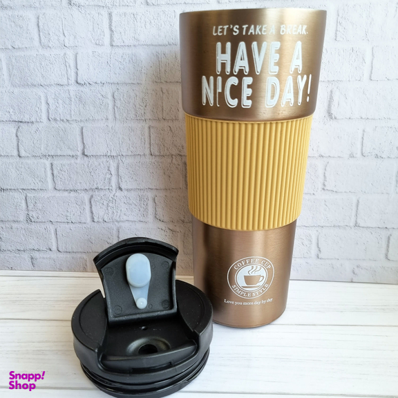 ماگ سفری دور سیلیکونی طرح Have A Nice Day گنجایش 0.5 لیتر