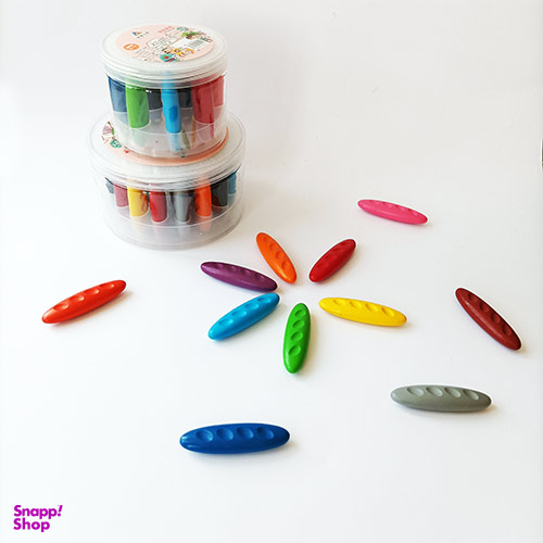 مداد شمعی 12 رنگ مدل بادامی