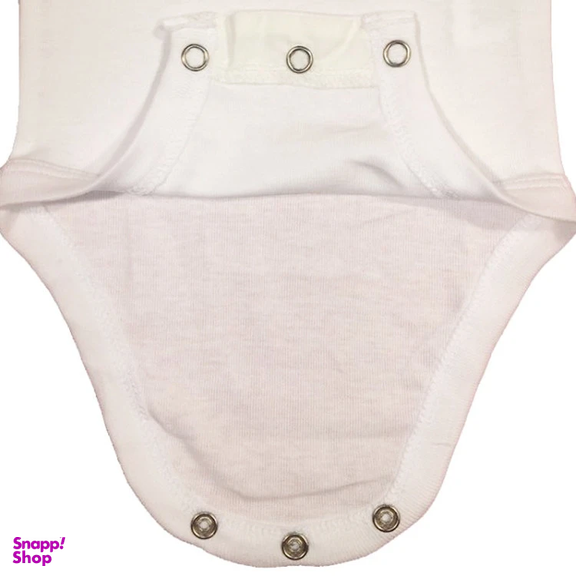 بادی نوزادی آرم پوش مدل یقه باز شو کد W001 رنگ سفید