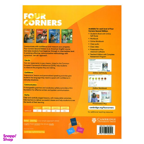 کتاب FOUR CORNERS 1 Students Book اثر JACK C RICHARDS and DAVID BOHLKE انتشارات دانشگاه کمبریج