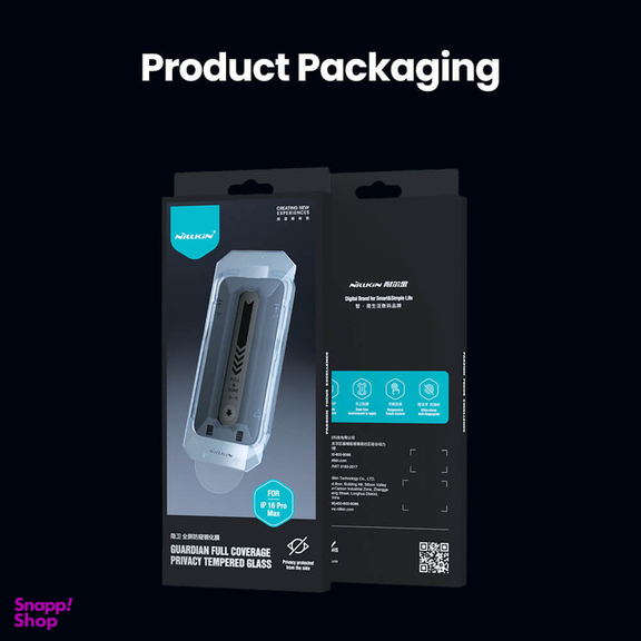 محافظ صفحه نمایش حریم شخصی نیلکین مدل Guardian Privacy مناسب برای گوشی موبایل اپل iPhone 16 Pro به همراه کیت نصب آسان