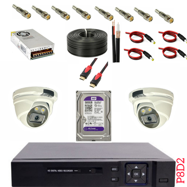 پک کامل دوربین مداربسته کد P8D2 مجموعه 20 عددی