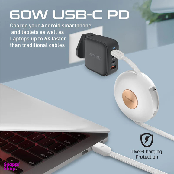 کابل تبدیل USB-C به USB-C/ microUSB / لایتنینگ پرومیت مدل QUIVER طول 1 متر