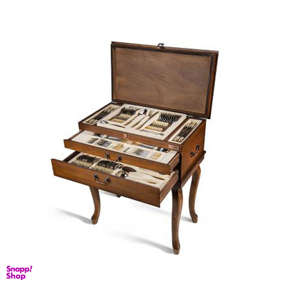 سرویس قاشق و چنگال 136 پارچه ناب استیل طرح واریان